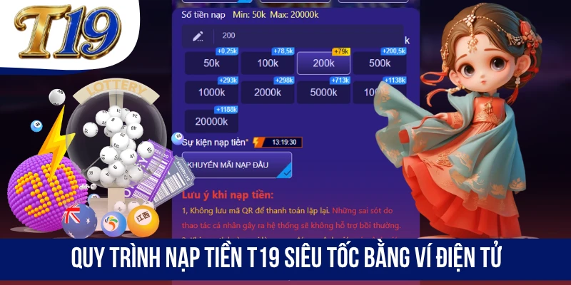 Quy trình nạp tiền T19 siêu tốc bằng ví điện tử